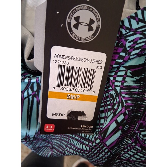 Under Armour Heat Gear Capri Leggings Size Small Geometric Print Athletic Yoga - Picture 4 of 7